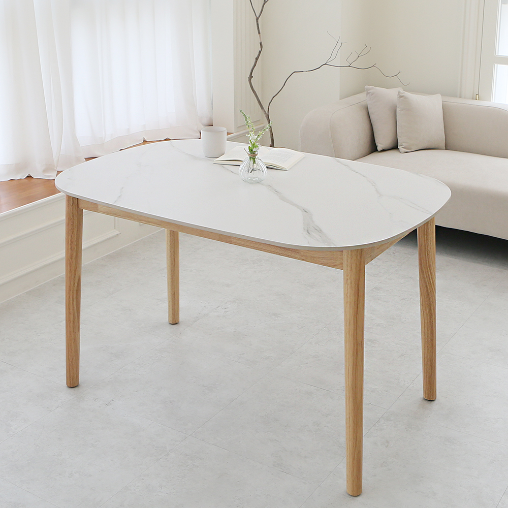 모코 세라믹테이블 포세린 타원형 4인용 식탁 테이블 1200 카페테이블