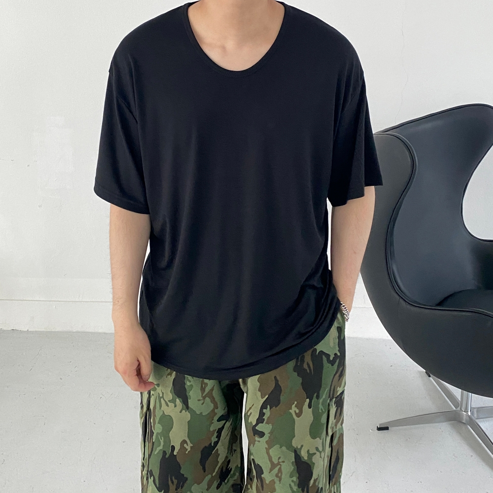 1+1 남자u넥반팔 짐웨어오버핏 이미지 8