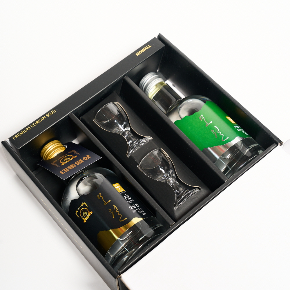 모월인 41도+모월로 25도 375ml 선물세트 모월소주 (전용잔, 케이스 포함) - 상세 이미지 2