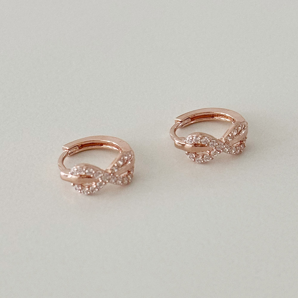 14K 골드필드침 뫼비우스 리본 팬던트 원터치 링 귀걸이 - 데일리 로즈골드,니켈프리 - 상세 이미지 3
