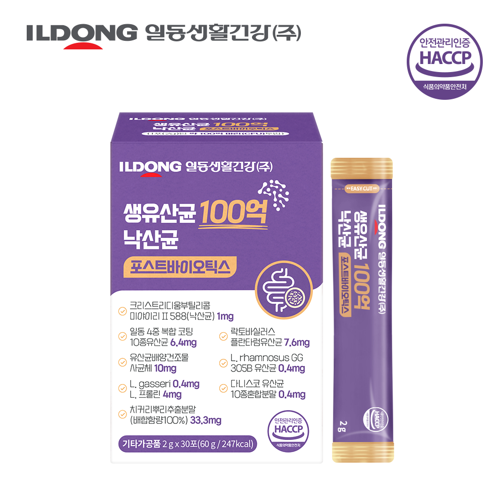 일동 일동생활건강 생유산균 100억 낙산균 포스트바이오틱스 프리바이오틱스 프롤린 30포 - 메인 이미지