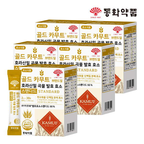 동화약품 골드 카무트 호라산밀 곡물 발효 효소 스탠다드 30포, 5개 - 상품 이미지