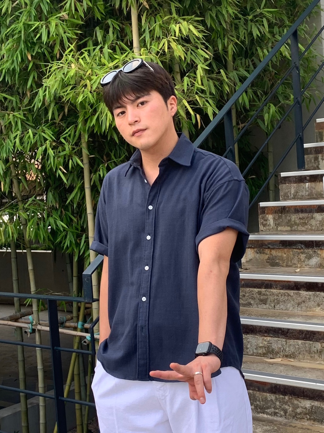 남자린넨셔츠 파스텔 단톤반팔셔츠 오버핏 여름남방 이미지 6