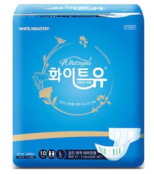 화이트유 이중 흡수패드 매직테잎 골드 매직 대형 안심케어 80매 - 메인 이미지