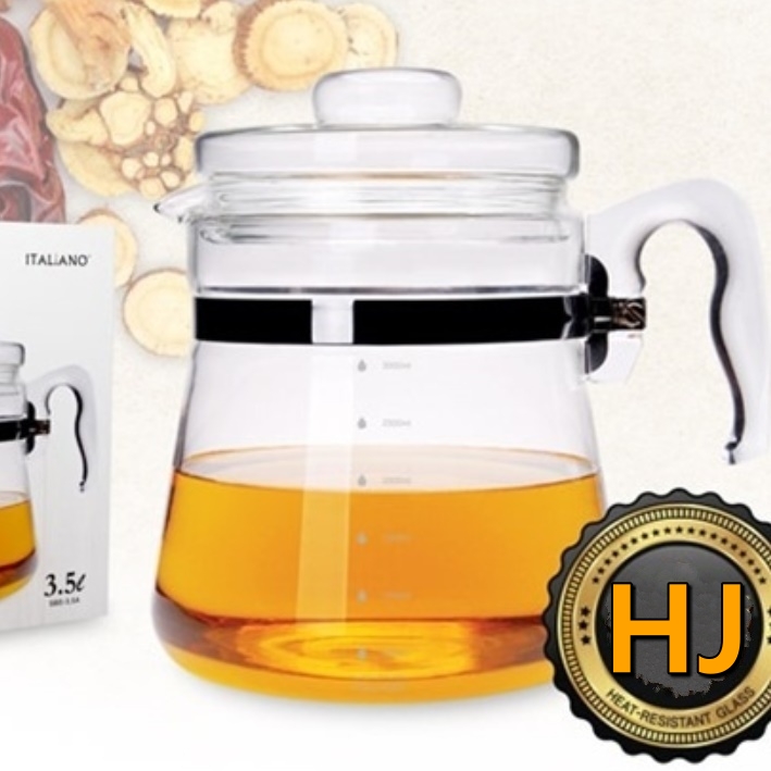 차 내리는 주전자 내열 유리 약탕기 차 끓이는 주전자 2.5L