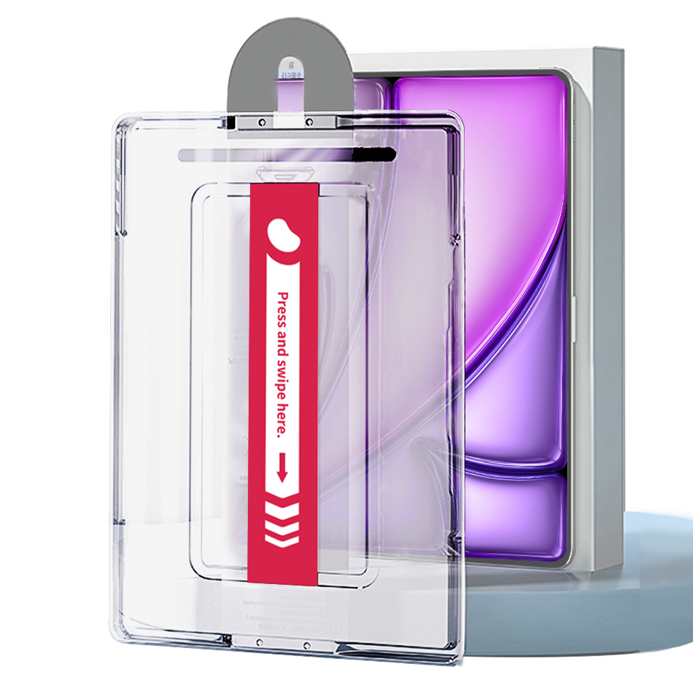 레드빈 아이패드 저반사 지문방지 강화유리 필름 먼지제거 원터치 가이드툴 아이패드 에어 27.6cm(11인치) M3 7세대, 1매입 - 상품 이미지