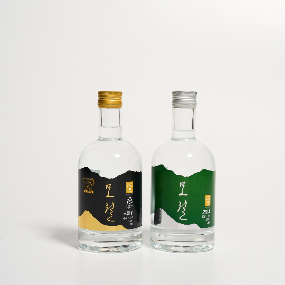 모월인 41도+모월로 25도 375ml 선물세트 모월소주 (전용잔, 케이스 포함) - 상세 이미지 3