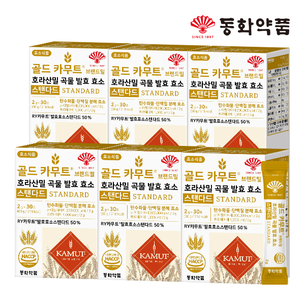 동화약품 골드 카무트 호라산밀 곡물 발효 효소 스탠다드 30포, 6개 - 상품 이미지