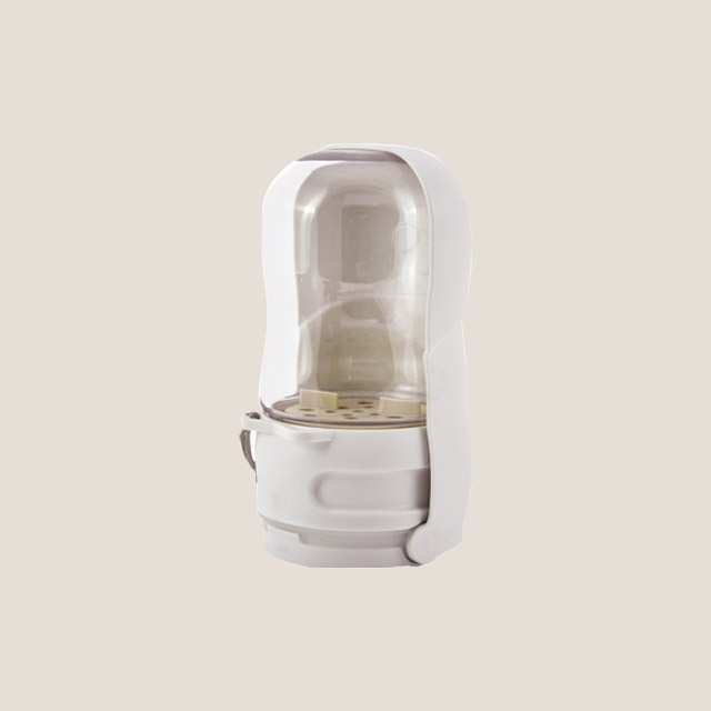 포포가든 반려동물 접이식 물통 강아지 산책용 휴대용 애견물병 350ml 소형 화이트 - 상품 이미지