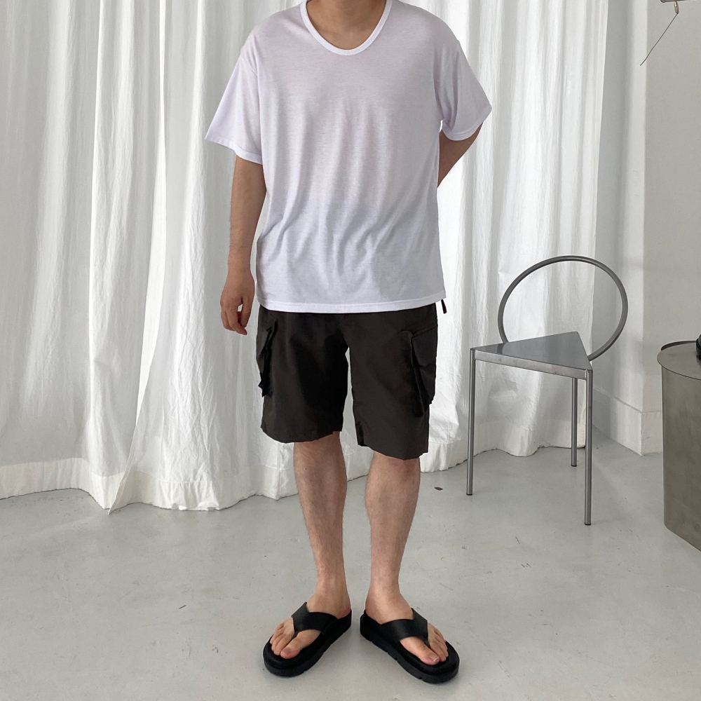 1+1 남자u넥반팔 짐웨어오버핏 - 상세 이미지 5