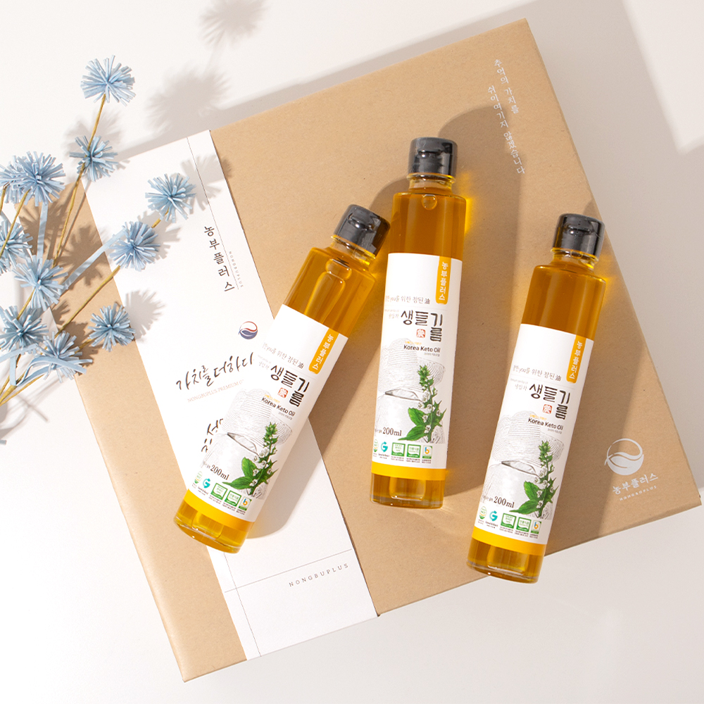 농부플러스 국산 냉압착 생들기름 저온압착 들기름 참기름 200ml 3병선물세트 - 상세 이미지 5