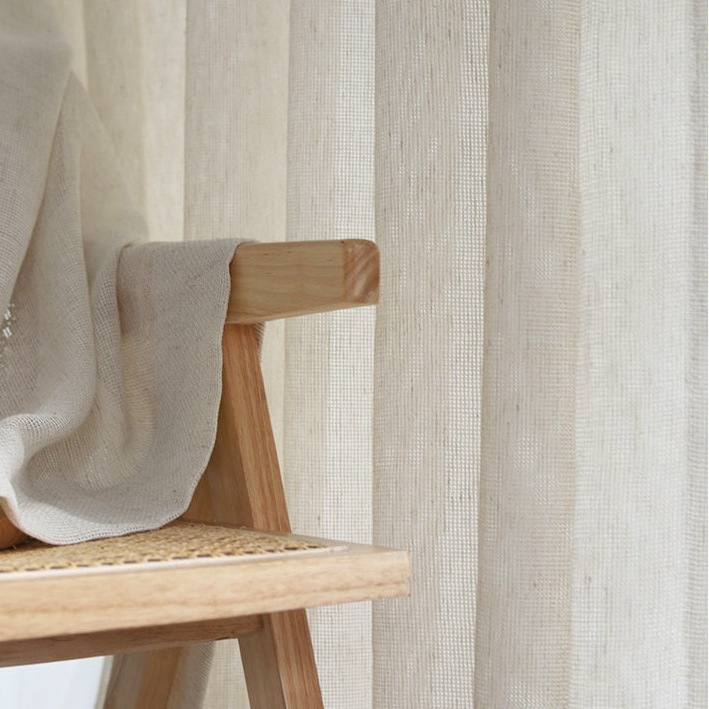 네이쳐 베일 여름 인테리어 린넨 광목 룩 빈티지 거실 가리개 포인트 커튼 기본핀형 1마