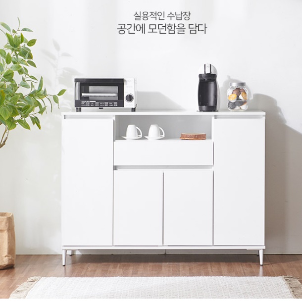 주방 보조 수납장 커피 테이블 커피 머신 선반 탕비실 테이블 - 상세 이미지 5
