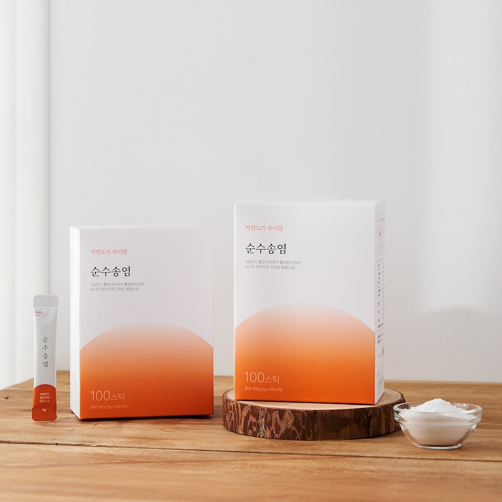 황토분에 구운 미네랄 용융소금 순수송염 5g 100개입 (분말 타입) 따소물 소금차 상품 이미지