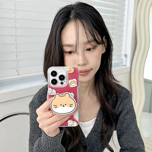 [TC] 트라이코지 디자인 카드 투명 하드 케이스[야옹이 패턴+에폭시스마트톡] - 상세 이미지 2