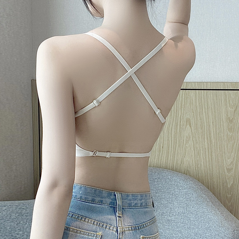 백리스 심리스 새가슴 브라 여름 브라탑 브라렛 노와이어 캡내장 이미지 7