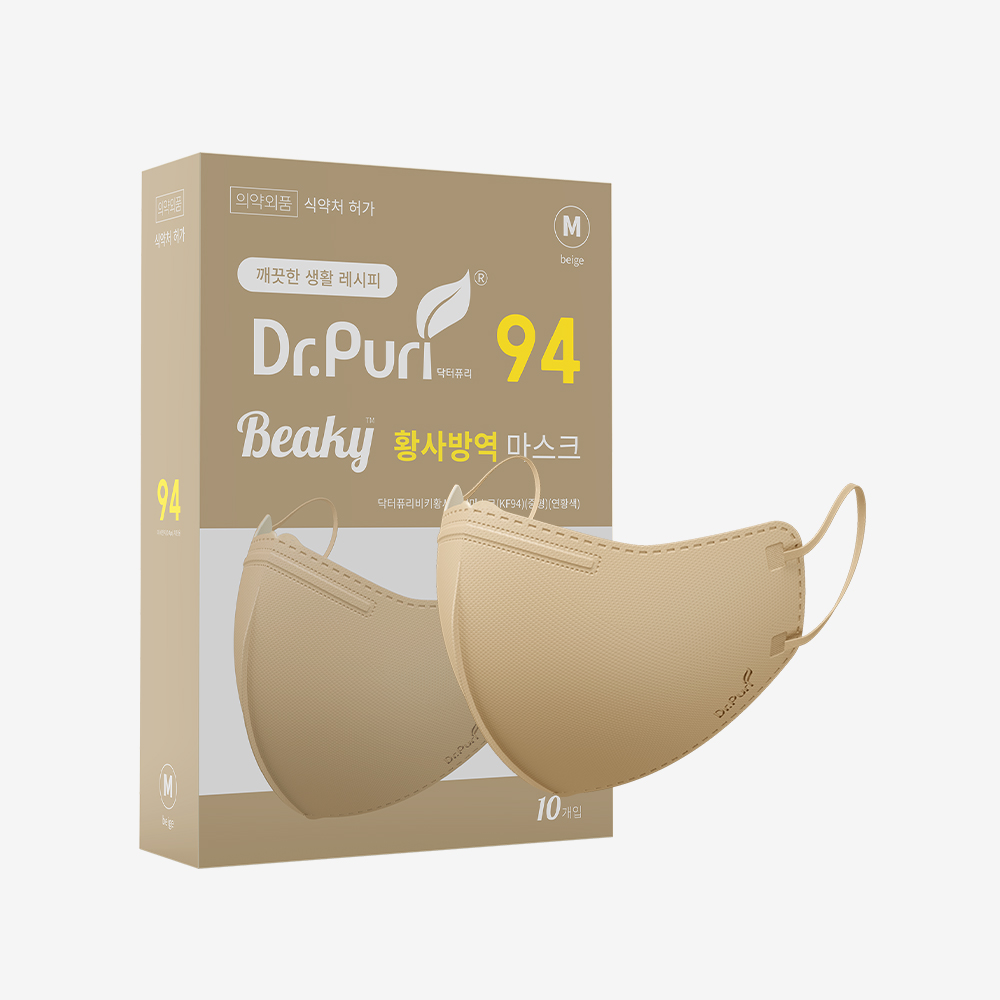 닥터퓨리 KF94 비키 새부리형 황사마스크 L(대형), 베이지, 30개
