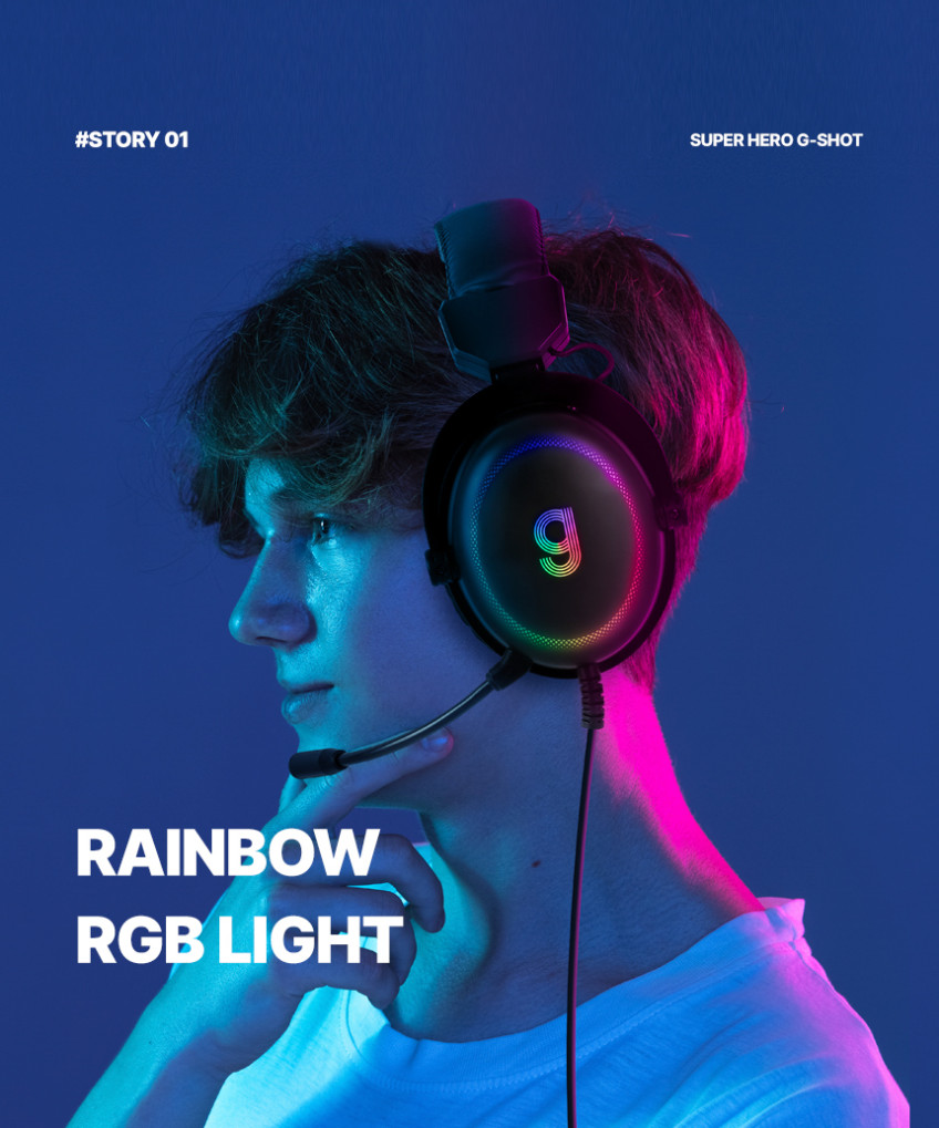 지클릭커 슈퍼히어로 G-SHOT 7.1 버추얼 게이밍 헤드셋 U3100 블랙 판매처 상세 정보 이미지 3