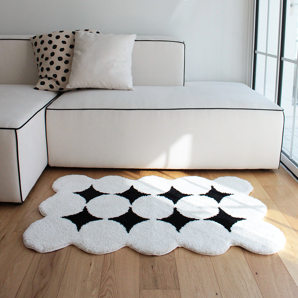 재니쓰홈 써클 다이아 발매트 욕실 주방 화장실 거실 미니 러그 미드센츄리 모던 인테리어