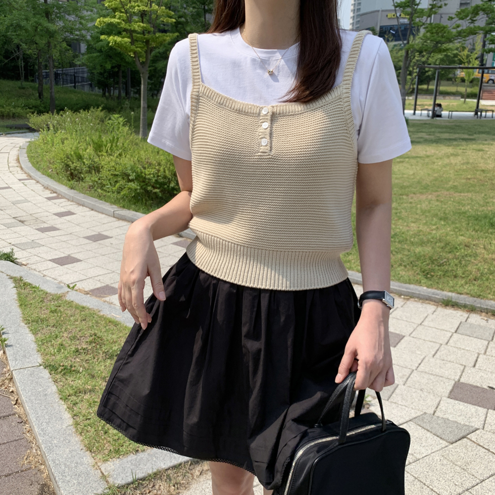 하이웨스트 코튼 바스락치마 A라인 핀턱 레이스치마 밴딩 플레어스커트 화이트 여름 미니스커트 - 상세 이미지 5