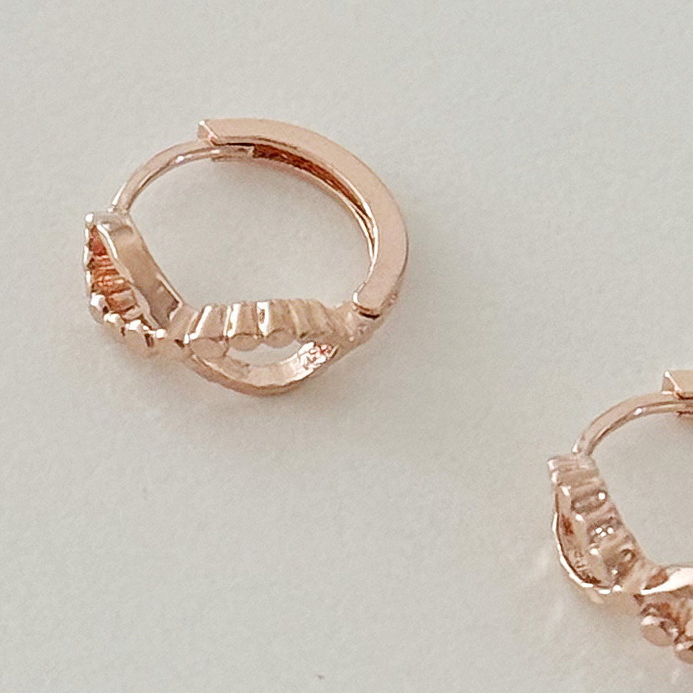 14K 골드필드침 도트 리본 원터치 링 귀걸이 - 알레르기 방지, 데일리 패션 - 상세 이미지 4