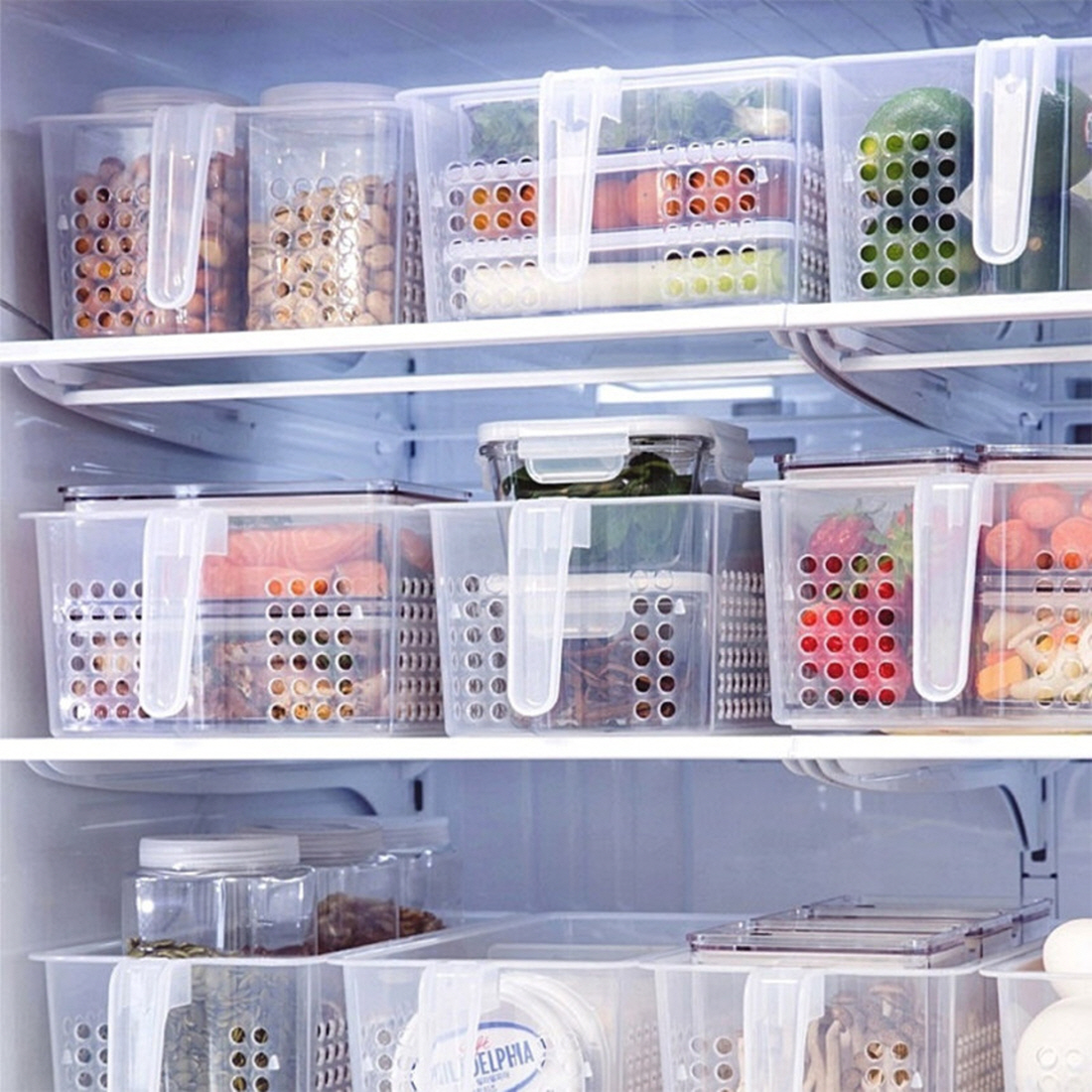 냉동실정리 용기 트레이 냉동실 밥 냉동 소분 냉장고 야채보관통 정리함 2size - 상세 이미지 2