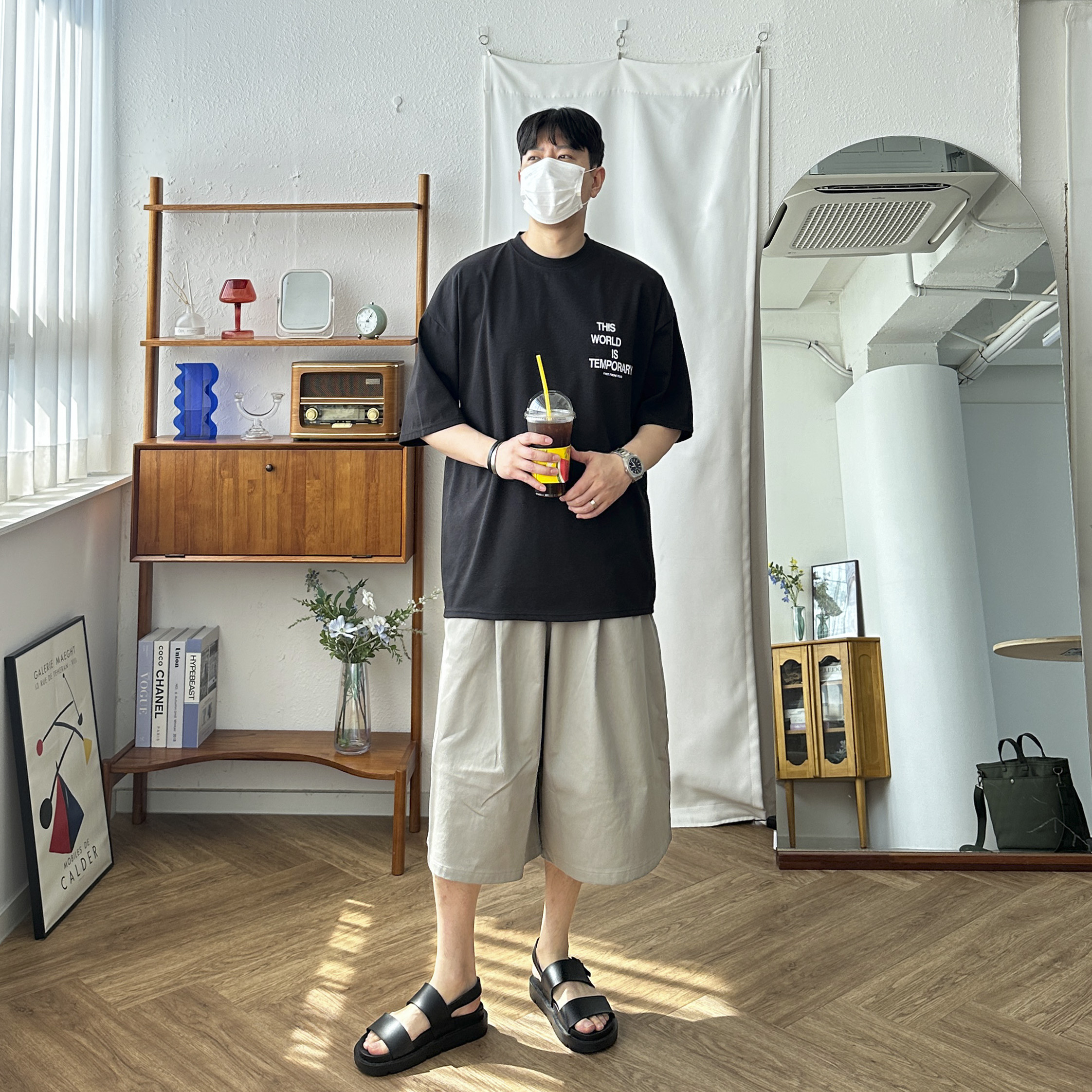여름 아이스 분또 디스월드 레터링 백프린팅 오버핏 반팔티셔츠 2color 이미지 6