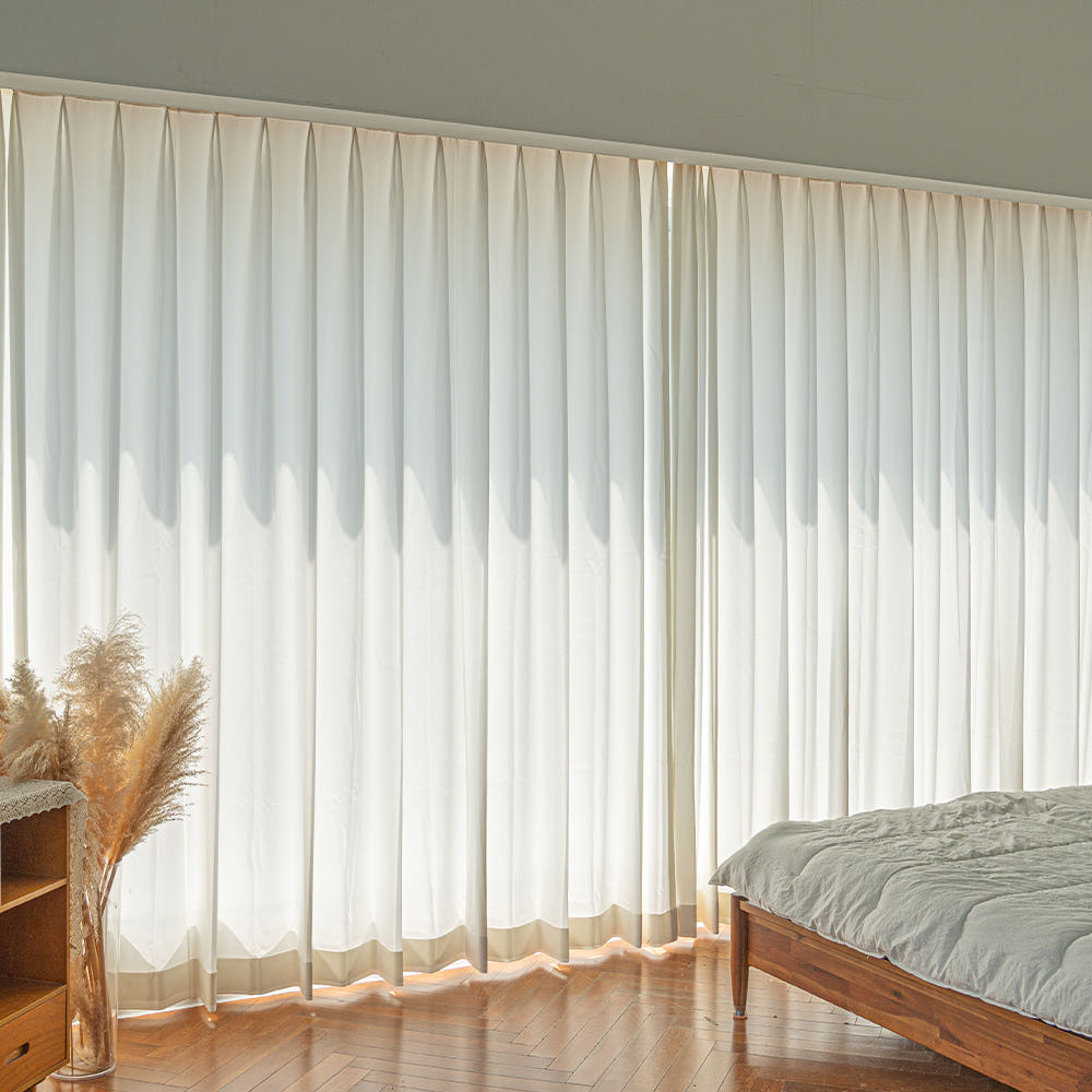 국내산 이음선없는 나비주름 쉬폰커튼