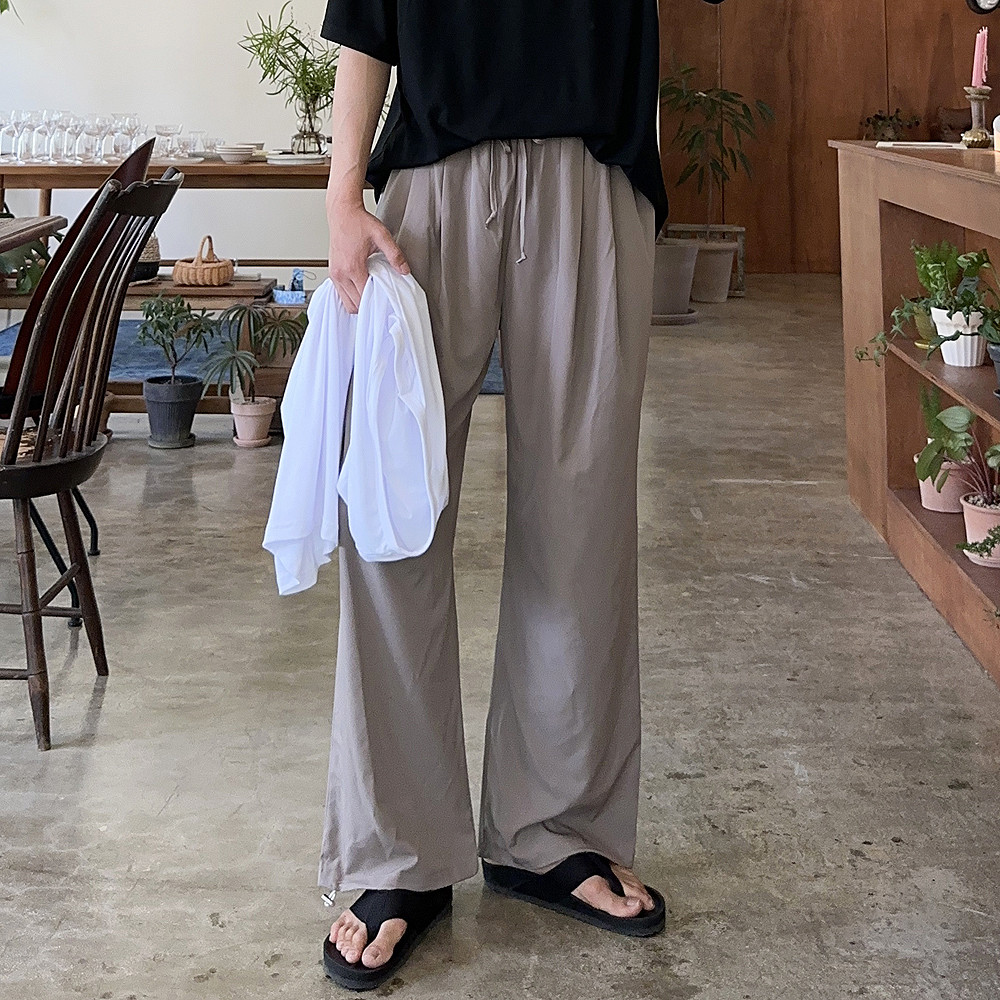 남자 여름 냉장고 바지 밴딩 아이스 쿨링 남자 와이드 팬츠 - 상세 이미지 2