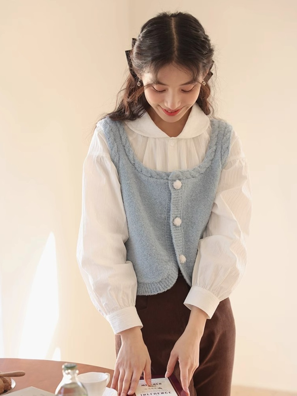 조선의 사랑꾼 48회 강수지 니트 조끼 리본 러블리 의상 옷 패션 - 상세 이미지 2
