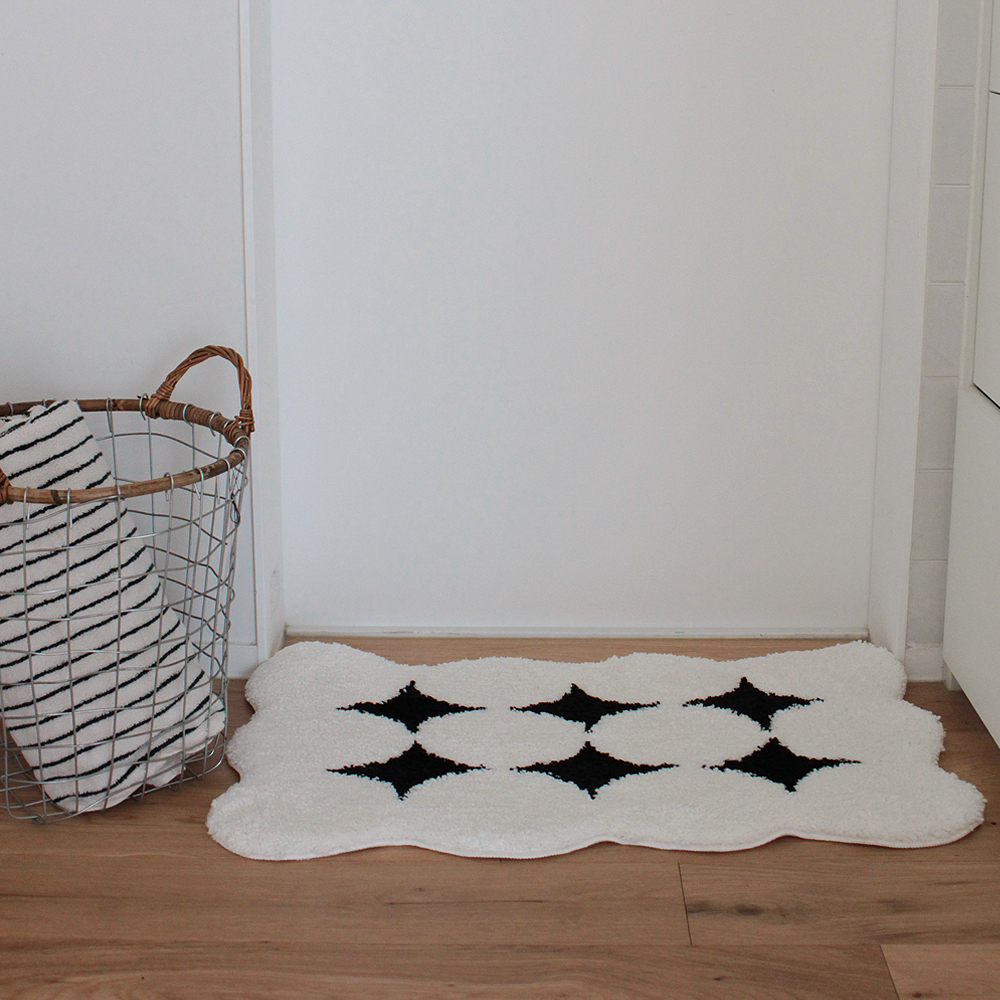 재니쓰홈 써클 다이아 발매트 욕실 주방 화장실 거실 미니 러그 미드센츄리 모던 인테리어