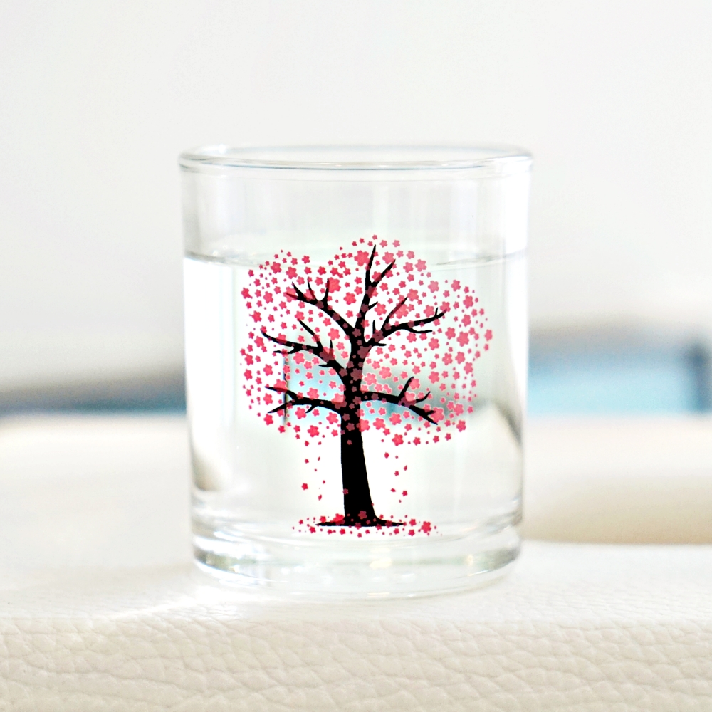 벚꽃 소주잔 변색 술잔 집들이선물 색이변하는 주문 제작 변온 시온 인생술잔