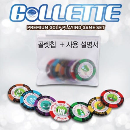 [크리브] 골프게임칩 카지노칩 볼마커 7개세트 골렛칩