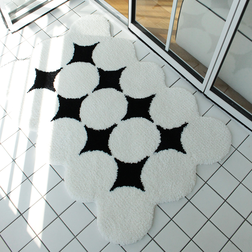 재니쓰홈 써클 다이아 발매트 욕실 주방 화장실 거실 미니 러그 미드센츄리 모던 인테리어