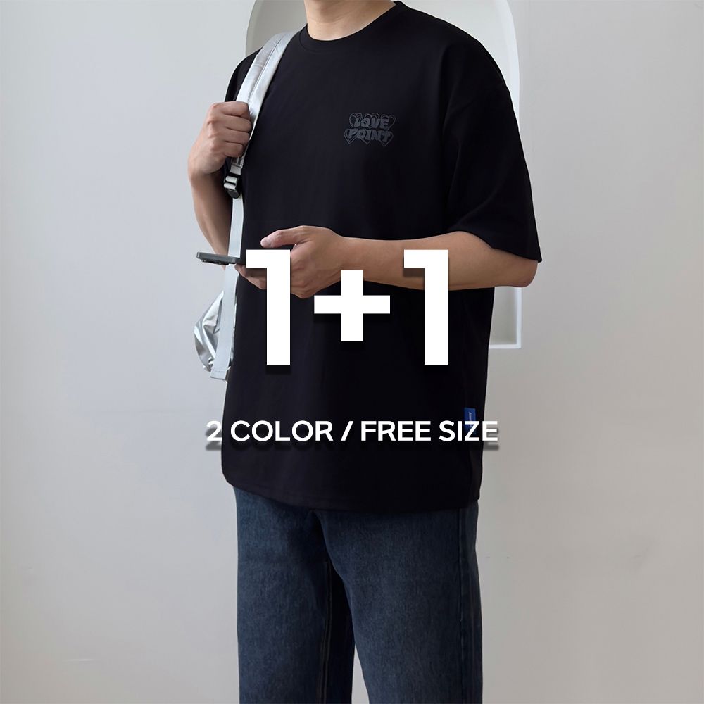 1+1 남성오버핏반팔 쿨티셔츠 - 상세 이미지 2