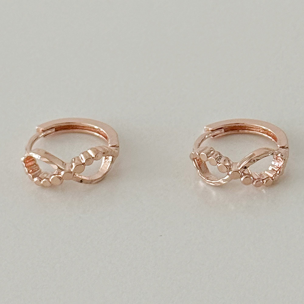 14K 골드필드침 도트 리본 원터치 링 귀걸이 - 알레르기 방지, 데일리 패션