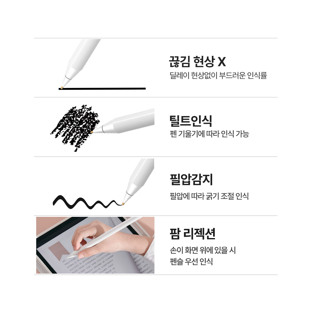 랩씨 애플펜슬 프로 2세대 1세대 USB-C 호환 메탈 펜촉 반영구 팁 연필형 이미지 7