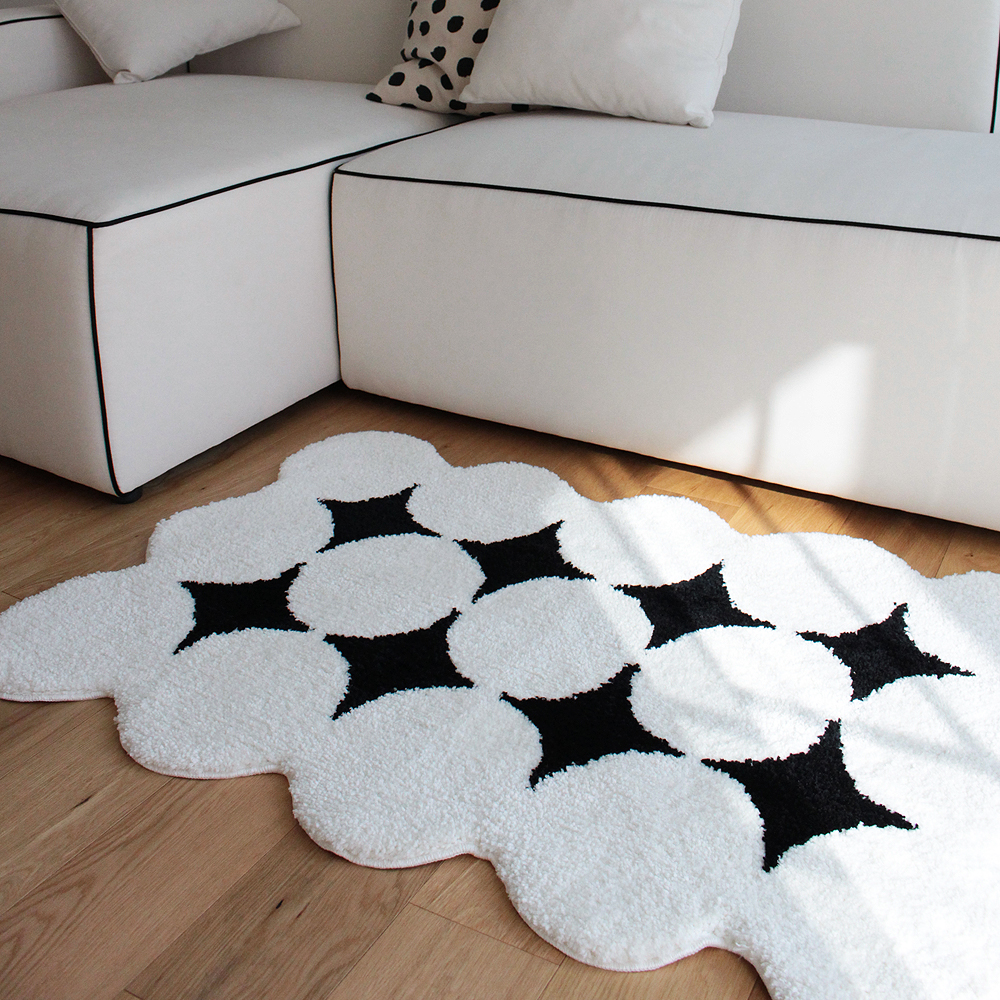 재니쓰홈 써클 다이아 발매트 욕실 주방 화장실 거실 미니 러그 미드센츄리 모던 인테리어