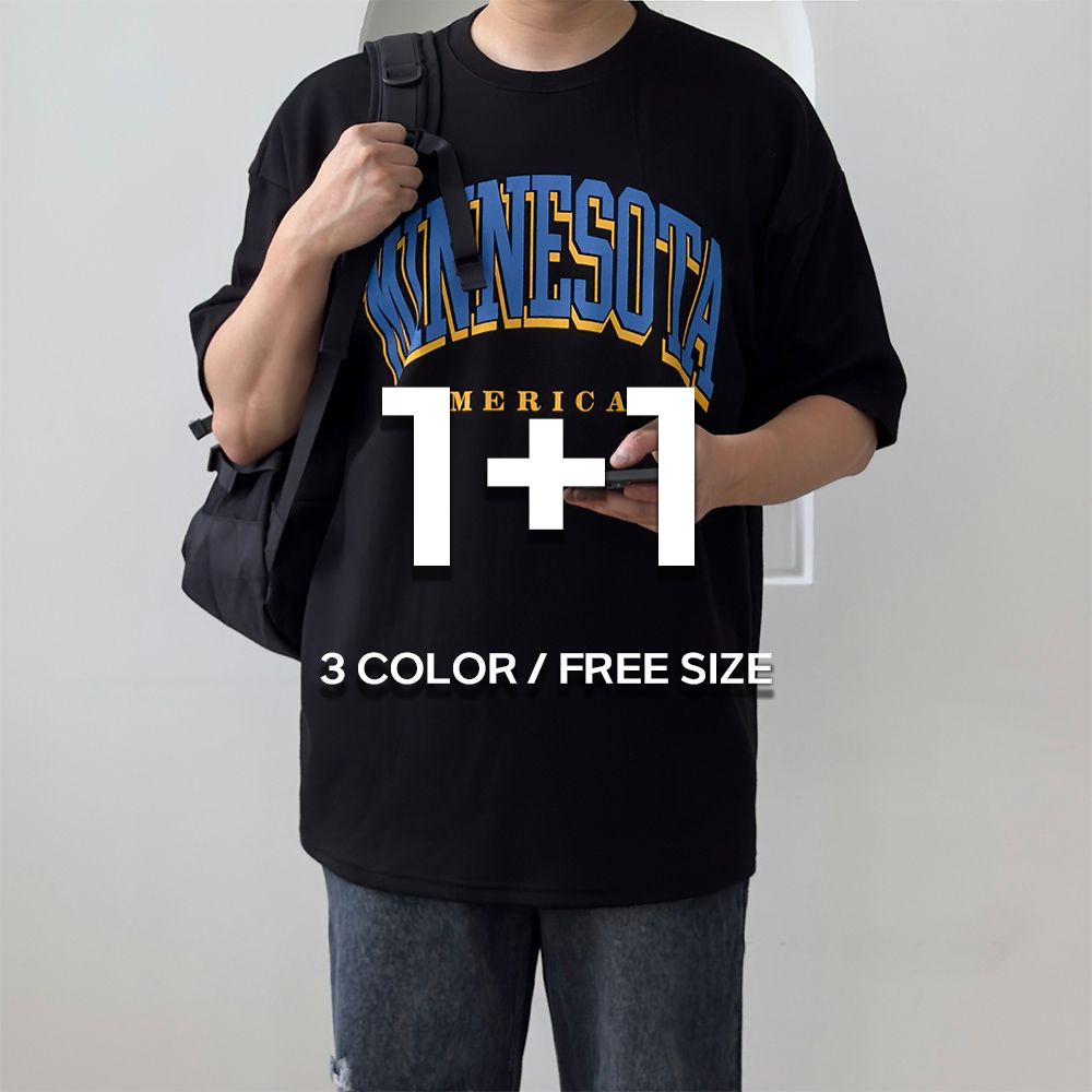 1+1 쿨티셔츠 남자프린팅반팔 - 상세 이미지 2