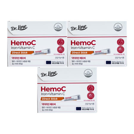 닥터라인 헤모씨 다이렉트 2g x 30포 3개