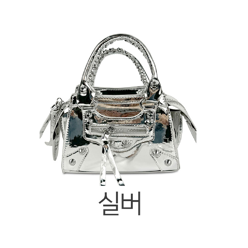 귀여운 미니 핸드백 에나멜 광택 작은 소형 깜찍한 토트 크로스백 손잡이달린 가방 - 상세 이미지 4