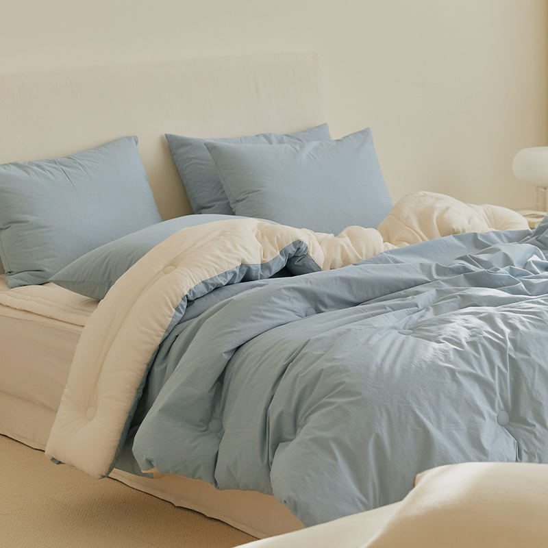 마틸라 완벽한 촉감, 고밀도순면 X 모달 파우더크림 양면 차렵 이불 베개세트 SS