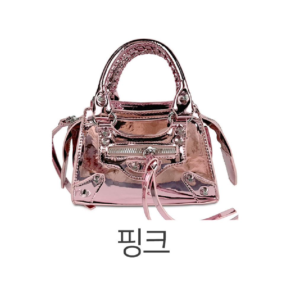 귀여운 미니 핸드백 에나멜 광택 작은 소형 깜찍한 토트 크로스백 손잡이달린 가방 이미지 6