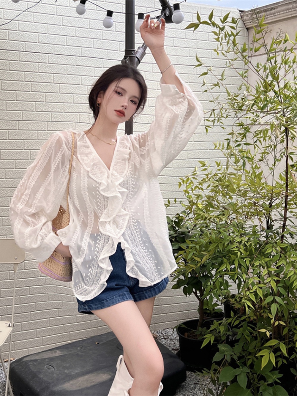 조선의 사랑꾼 48회 강수지 블라우스 레이스 셔링 의상 옷 패션 - 상세 이미지 3