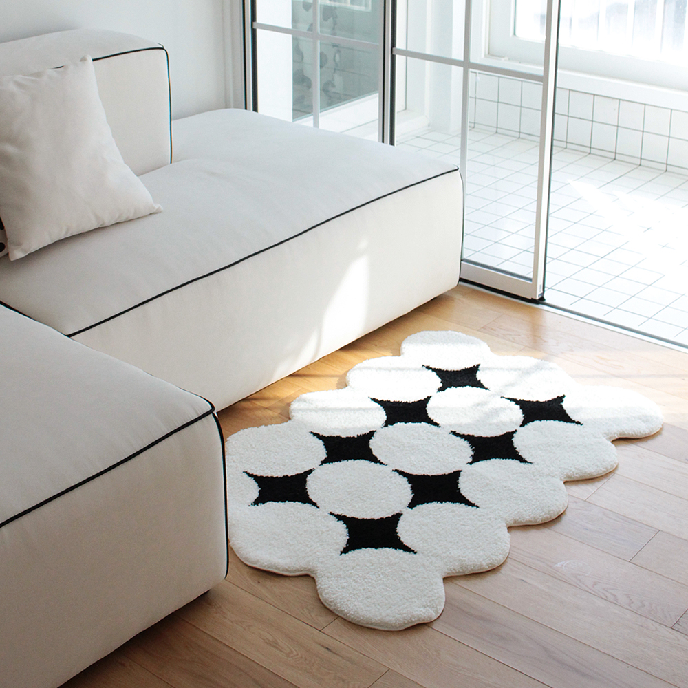 재니쓰홈 써클 다이아 발매트 욕실 주방 화장실 거실 미니 러그 미드센츄리 모던 인테리어