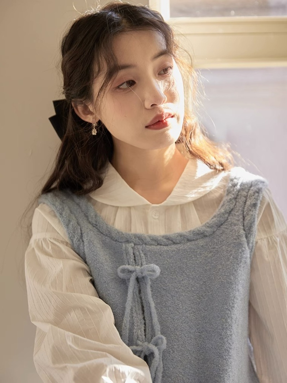 조선의 사랑꾼 48회 강수지 니트 조끼 리본 러블리 의상 옷 패션 - 상세 이미지 3