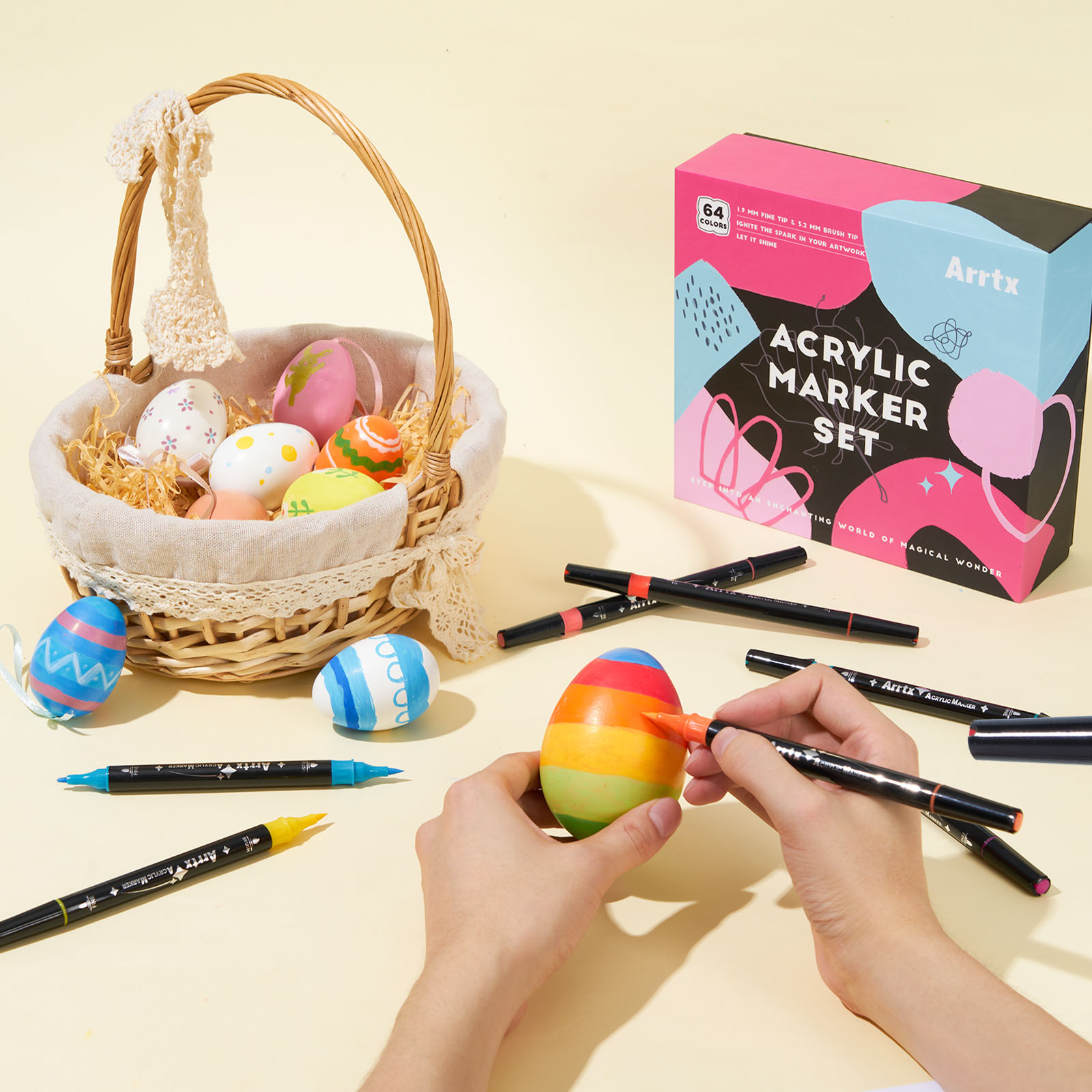 아트엑스 아크릴 마카펜 표준형 64색 세트 전문가용 이미지 2