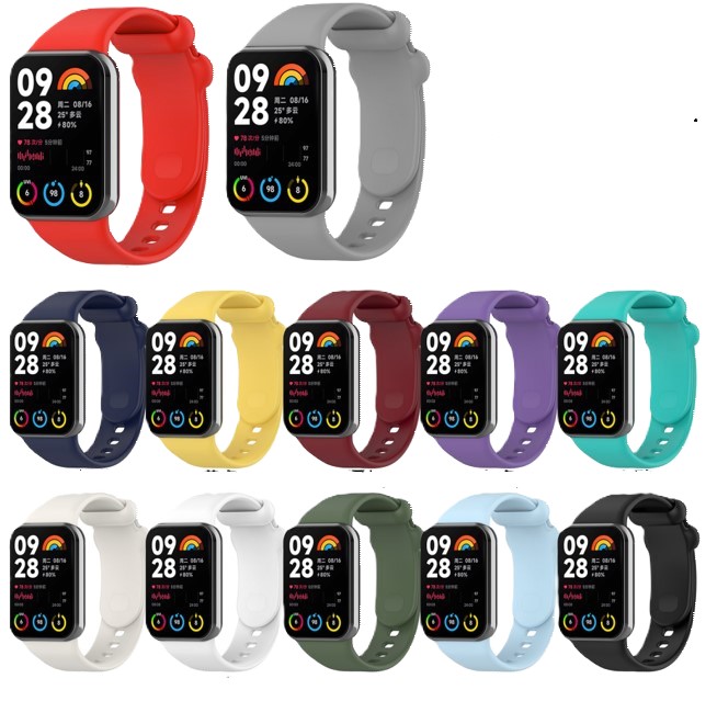 샤오미 미밴드 8 9 프로 / 레드미 워치 4 5 스트랩 실리콘 - 상품 이미지