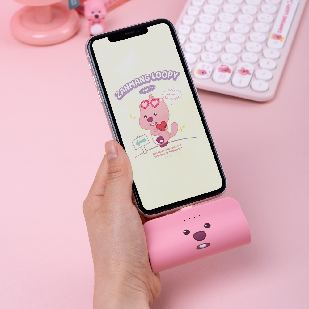 잔망루피 귀여운 피규어 휴대용 도킹형 보조배터리 5000mAh - 상품 이미지
