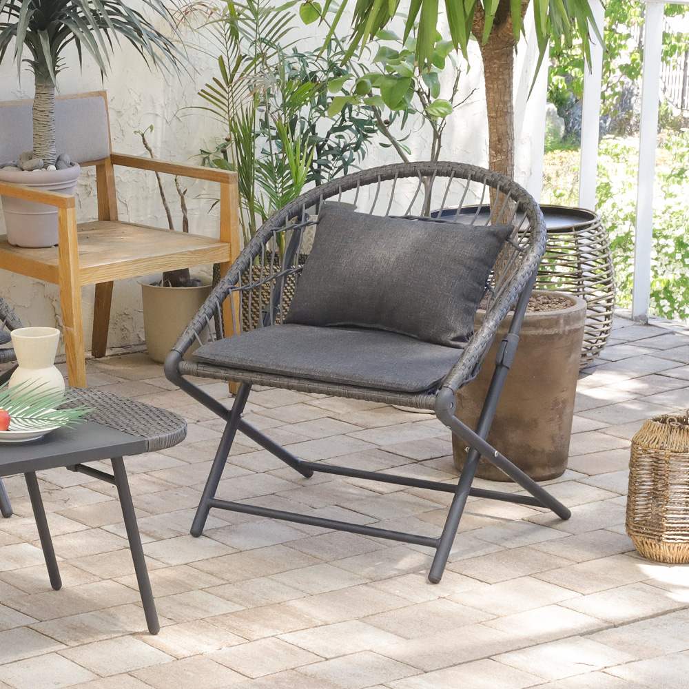 코멧 야외용 라탄 의자 그린 정원 테라스 레스토랑 카페 체어